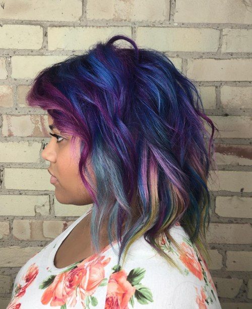 Mid-Back Purple Blue Blend Mid-Back Purple Blue Blend — Galaxy Hair