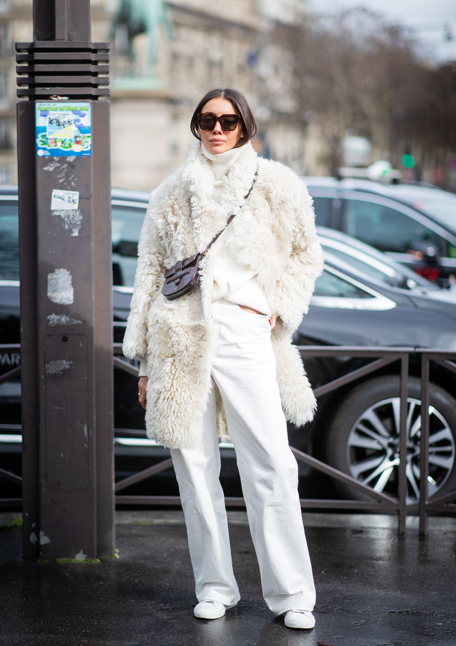 Cozy Cream Faux Fur Layer — Monochrome Outfits