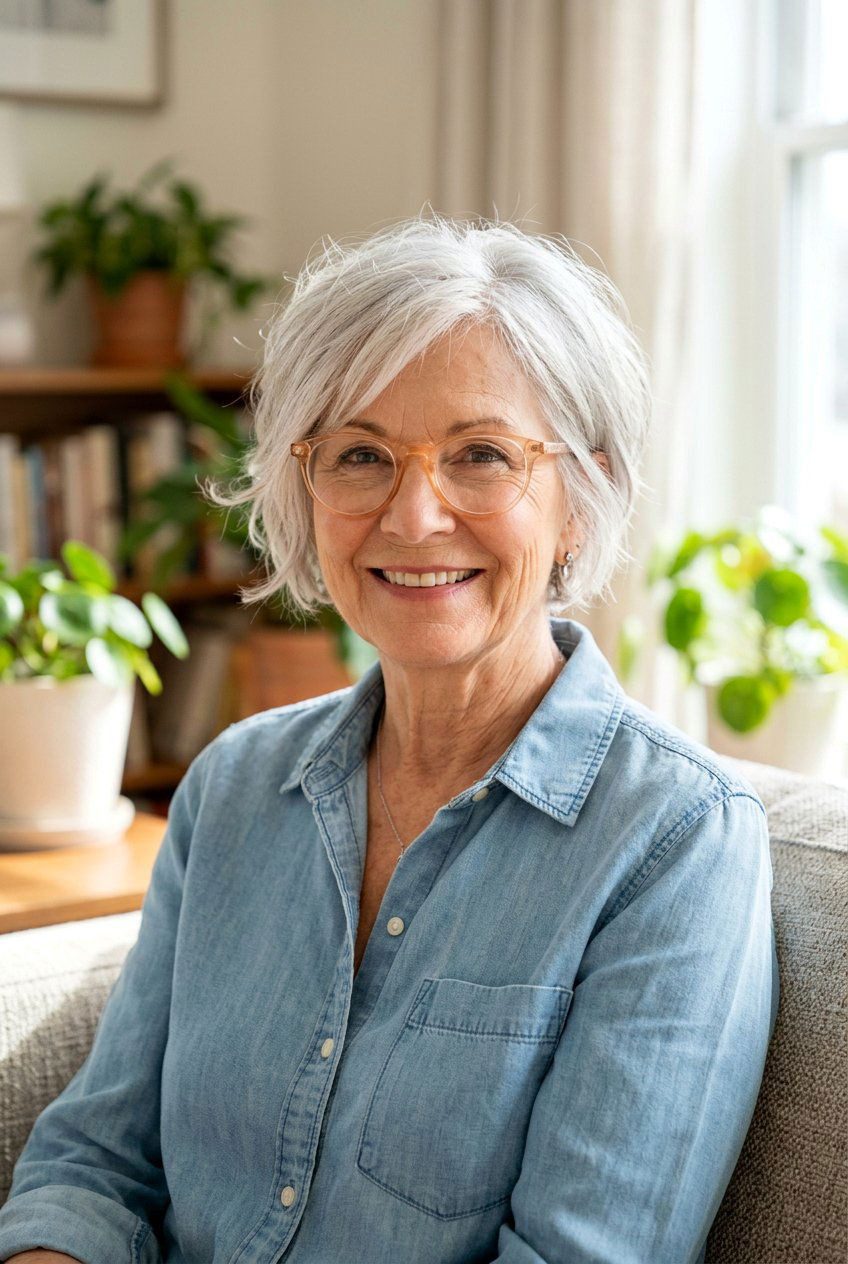 Short Layered Cut With Wispy Bangs — Haircuts for Women Over 70 with Glasses