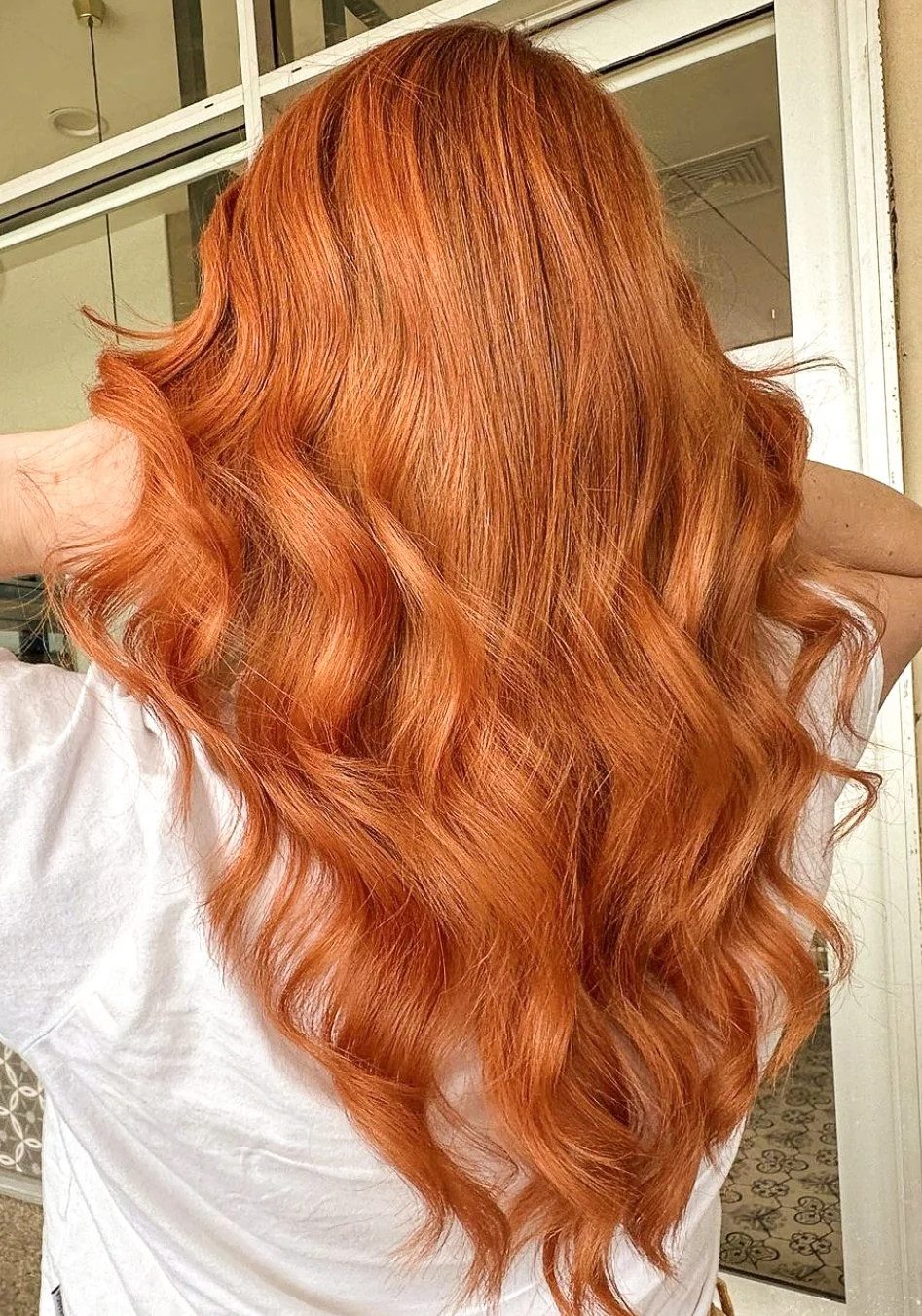 Bright Saturated Copper Back View — Copper Hair