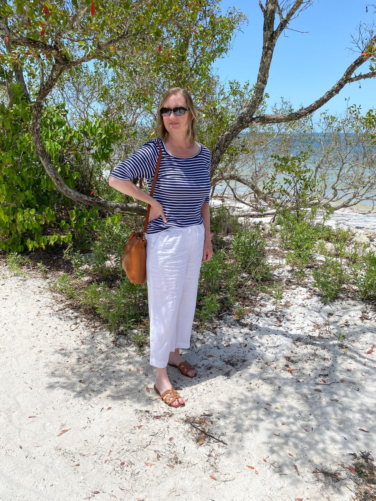 Striped Top and Linen Pants for Beach Vacation Style — Key West Outfits