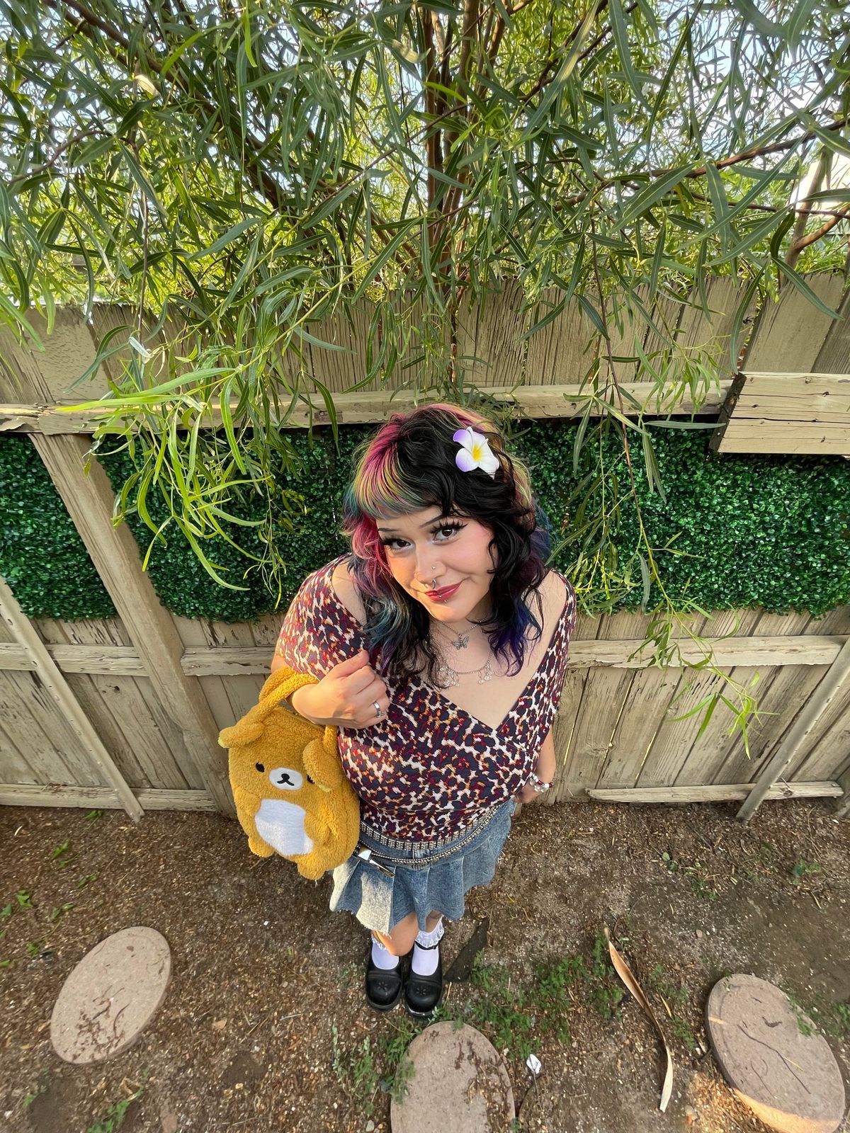 Leopard Print Top and Teddy Bear Bag: A Playful Ensemble Leopard Print Top and Teddy Bear Bag: A Playful Ensemble — McBling Outfits