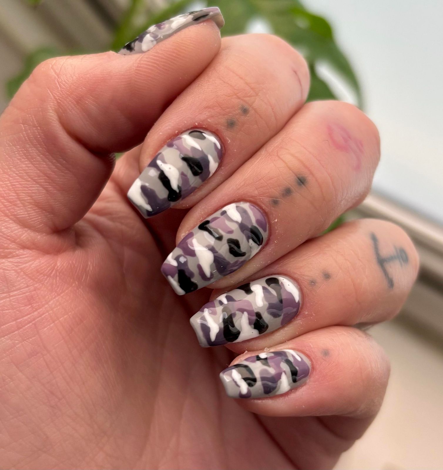 Digital Purple Blue Camo with Glitter Digital Purple Blue Camo with Glitter — Camo Nails