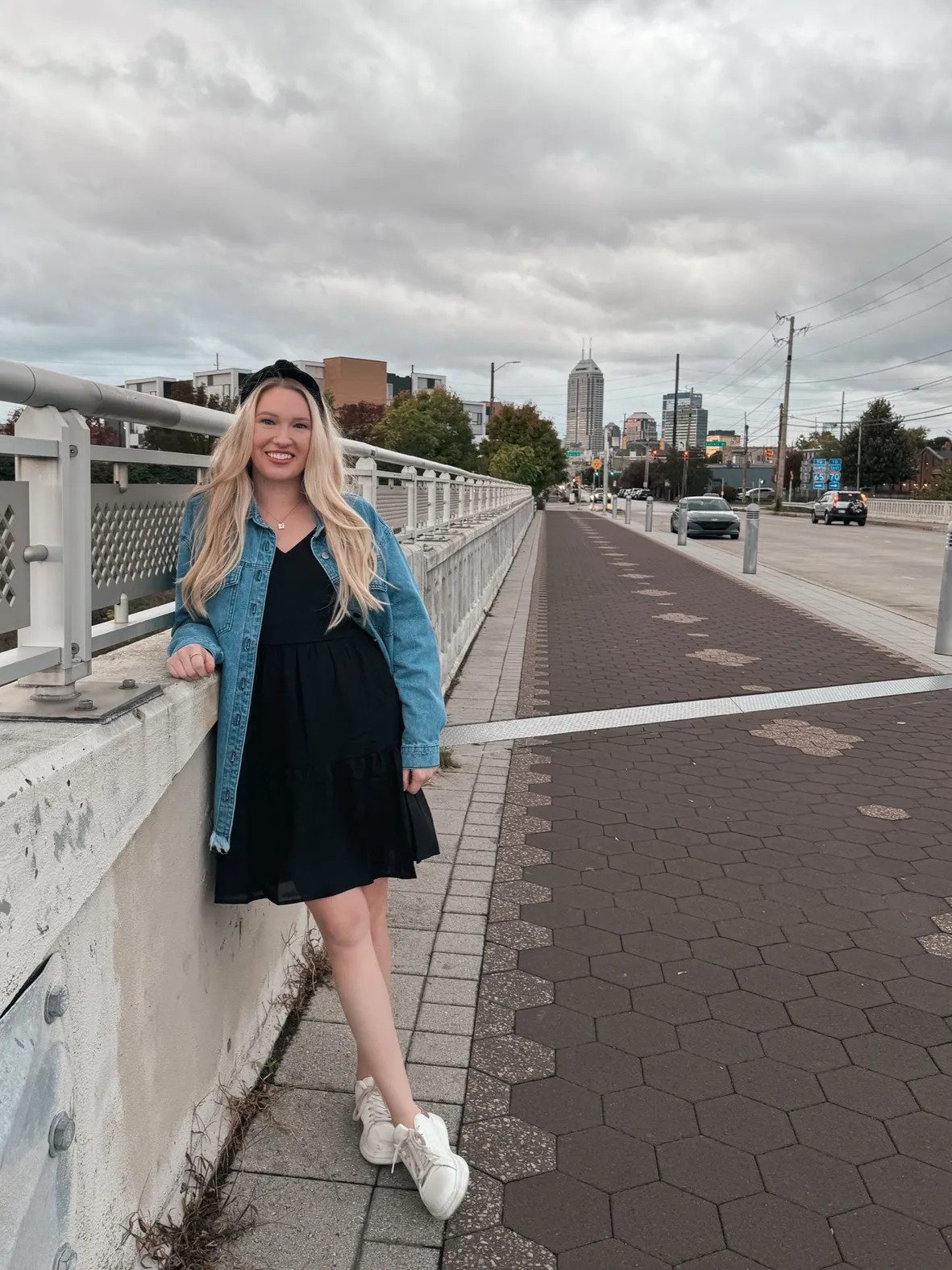 Denim Jacket Over Black Tiered Mini Dress — Pinterest Girl Outfits
