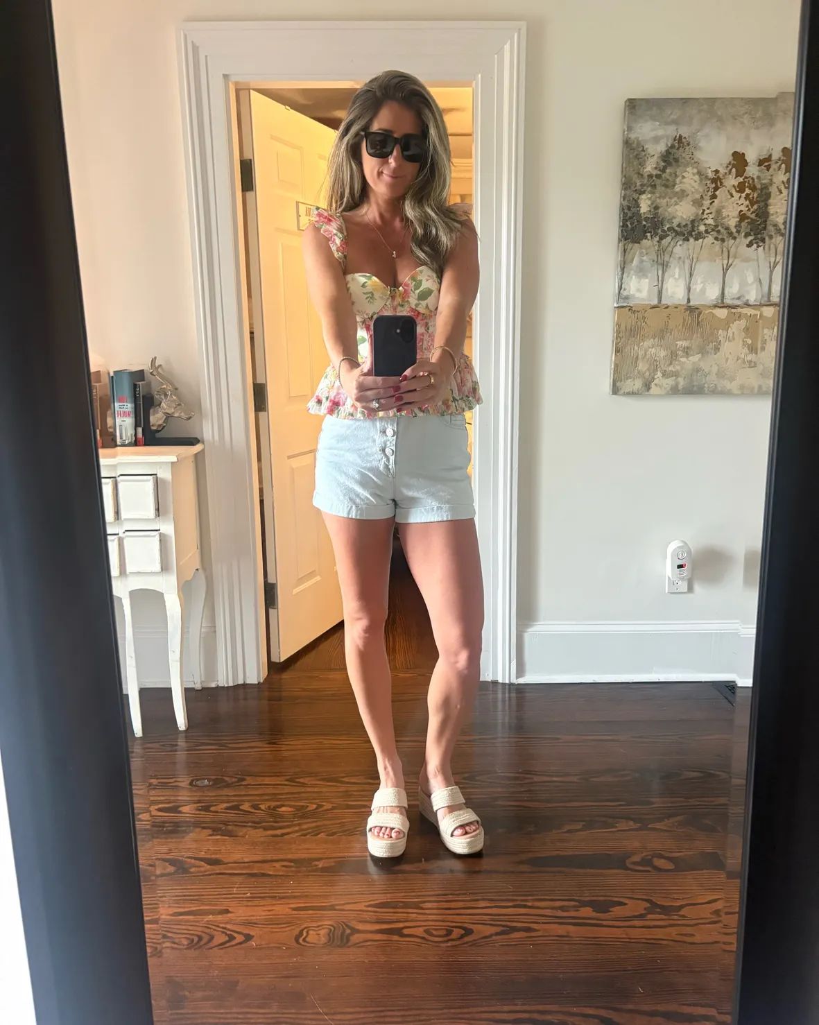 Floral Peplum Top with Denim Shorts Floral Peplum Top with Denim Shorts — Savannah Outfits