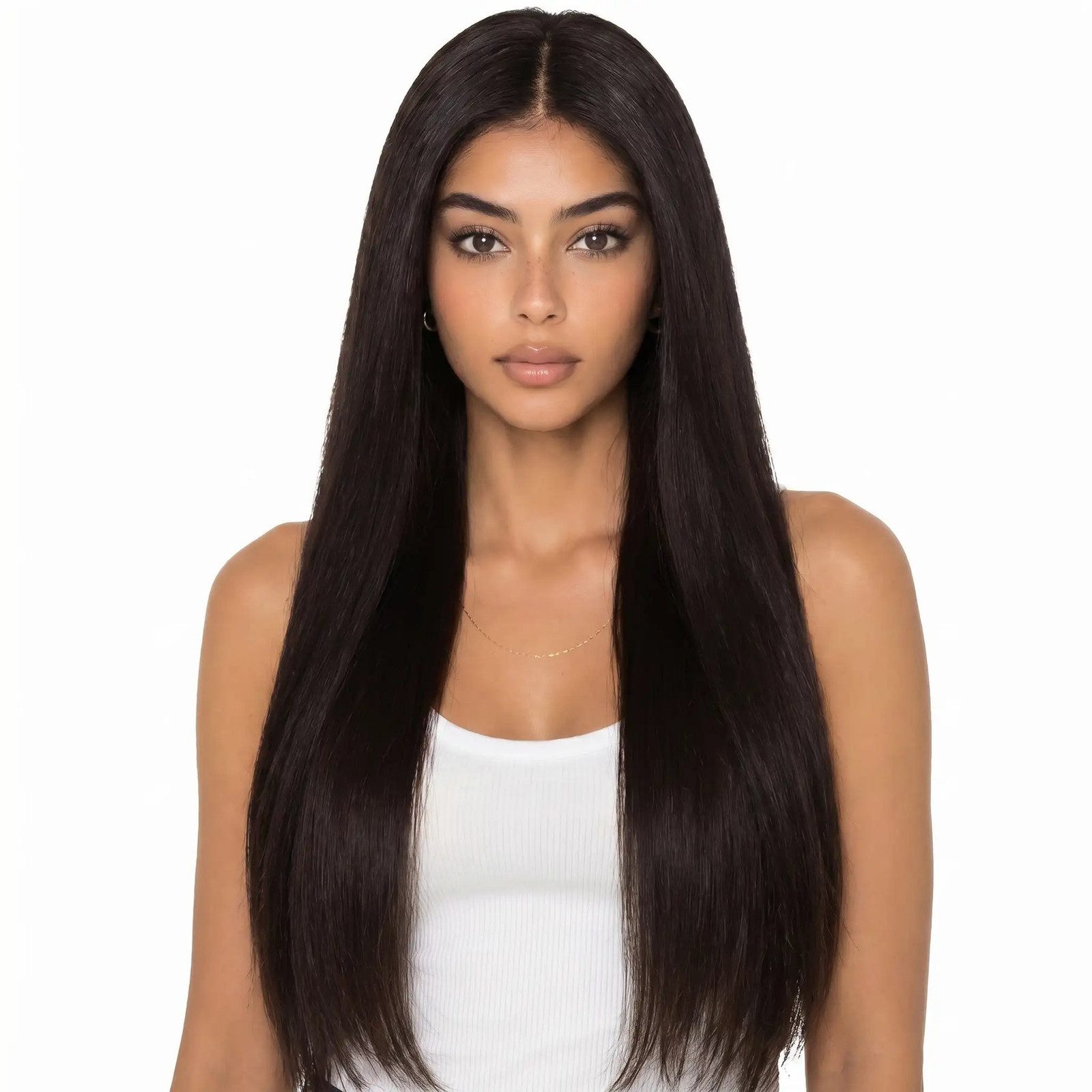 Classic Straight Black Mid-Back Wig Classic Straight Black Mid-Back Wig — Lace Front Wig Styles