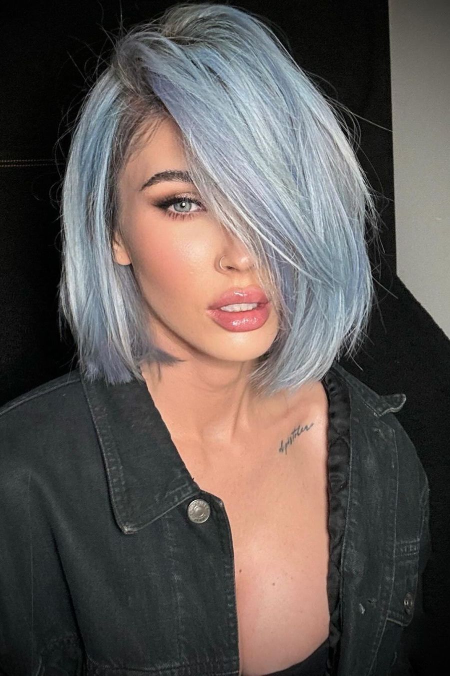 Light Blue Silver Undertone Bob Light Blue Silver Undertone Bob — Hair Color Ideas