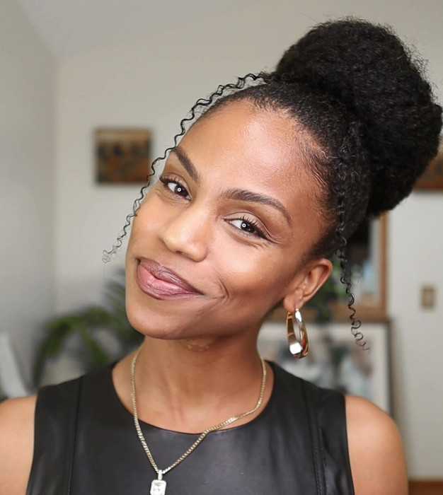 Polished Updo with Side Bangs — Natural Hair Updo