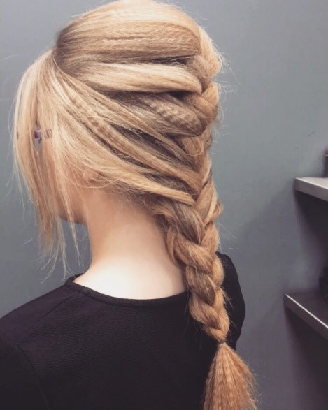 Ash Blonde Braid with Crimped Sections — Crimped Hair