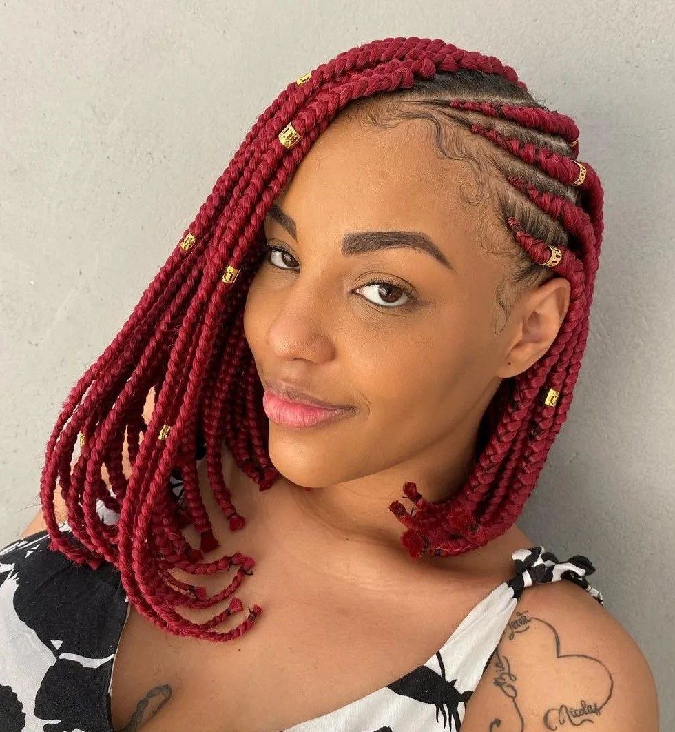Red Visual Idea — Bob Braids