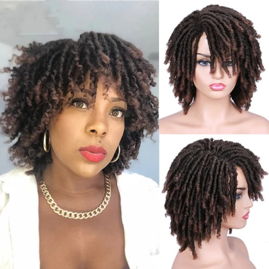 Textured Auburn Highlighted Bob Textured Auburn Highlighted Bob — Faux Locs Bob