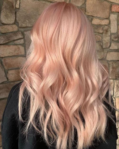 Pale Peach Mid-Back Waves Pale Peach Mid-Back Waves — Peach Hair