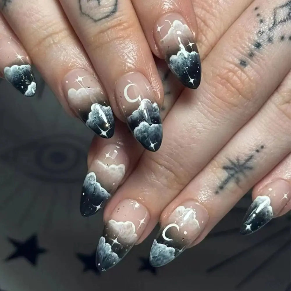 Sparkling Cloud Stiletto Nails Sparkling Cloud Stiletto Nails — Cloud Nails