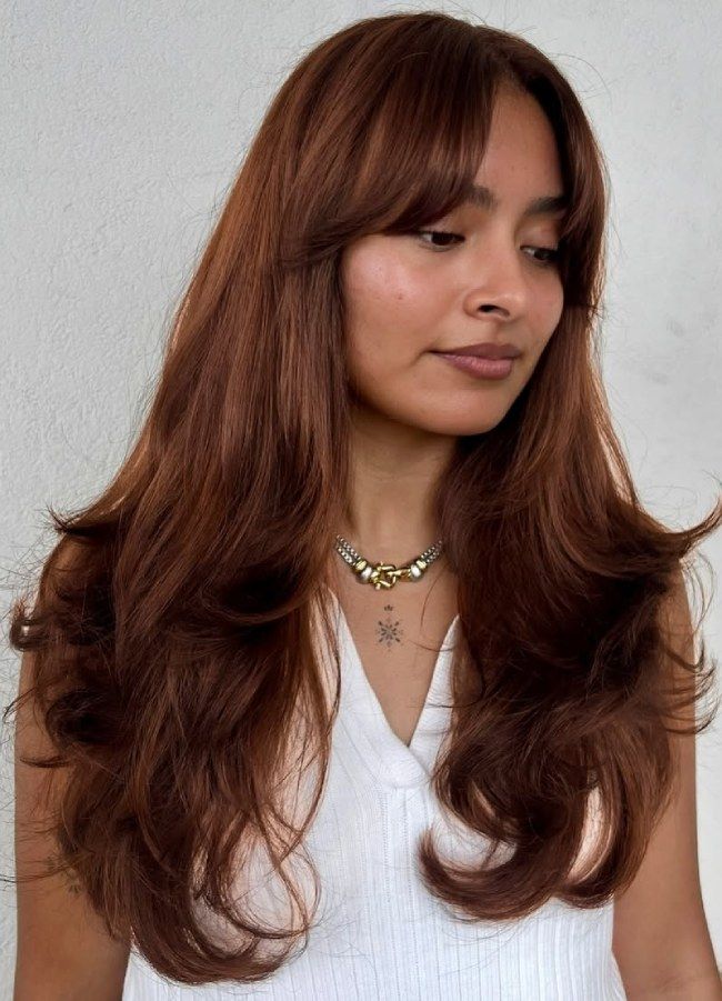 Warm Reddish-Brown Visual Idea Warm Reddish-Brown Visual Idea — Hair Color for Olive Skin