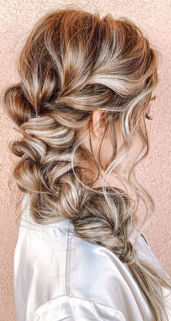 Messy Side Braid with Wispy Bangs Messy Side Braid with Wispy Bangs — Braids for Medium Hair