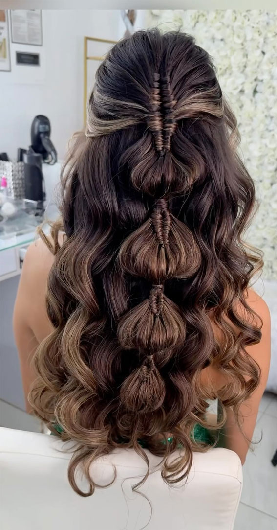 Half-Up with Braided Bubble Detail Half-Up with Braided Bubble Detail — Birthday Hairstyles