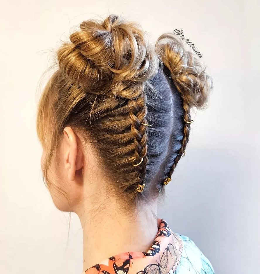 Polished Coily Space Buns with Pins — Space Buns Natural Hair
