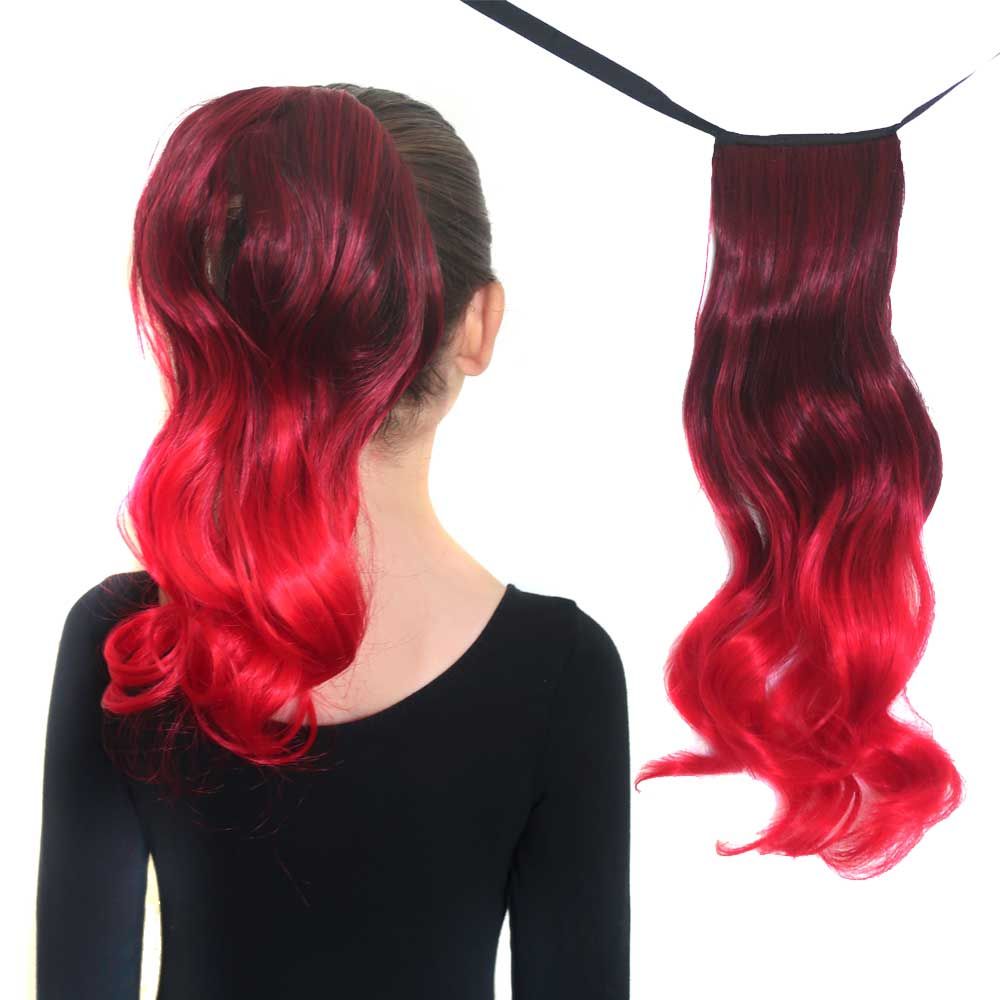 Red Ombre Visual Idea — Ponytail with Extensions