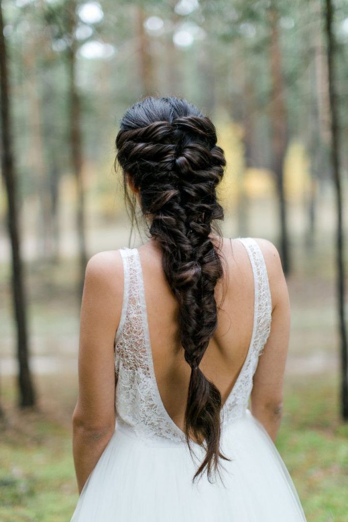 Thick Straight Fishtail Braid — Boho Braided Wedding Hair