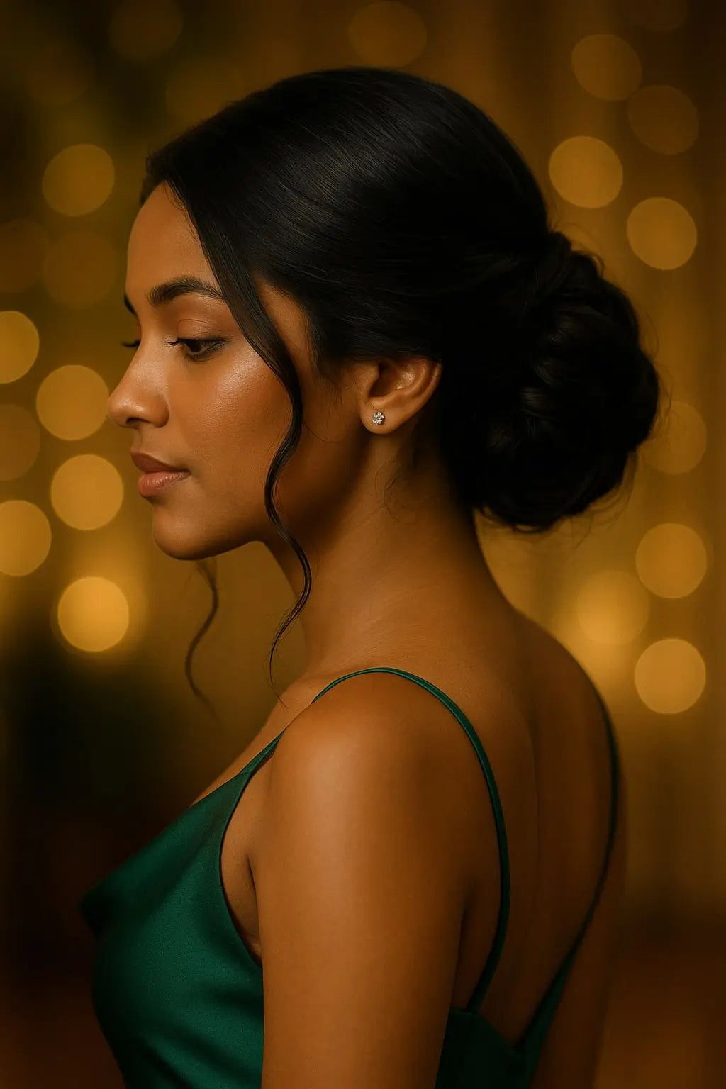 Sleek Black Chignon With Soft Tendrils — Prom Hairstyles