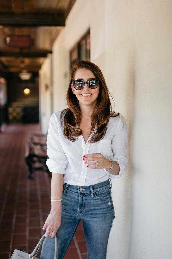 Effortless White Button-Down and Distressed Jeans — Dallas Outfits
