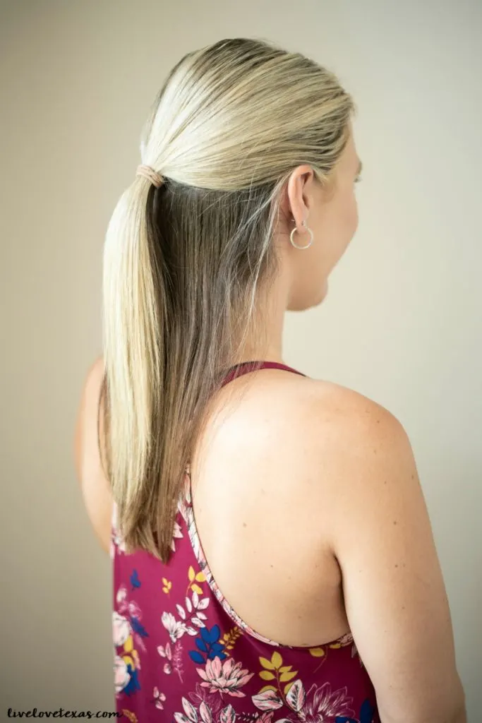 Clean Ponytail With Dark Roots — Half Up Half Down Hairstyles