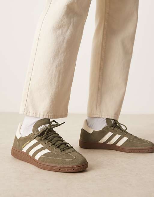 Detailed View: Olive and Cream Adidas Handball Spezial Trainers Detailed View: Olive and Cream Adidas Handball Spezial Trainers — Adidas Spezial Outfits