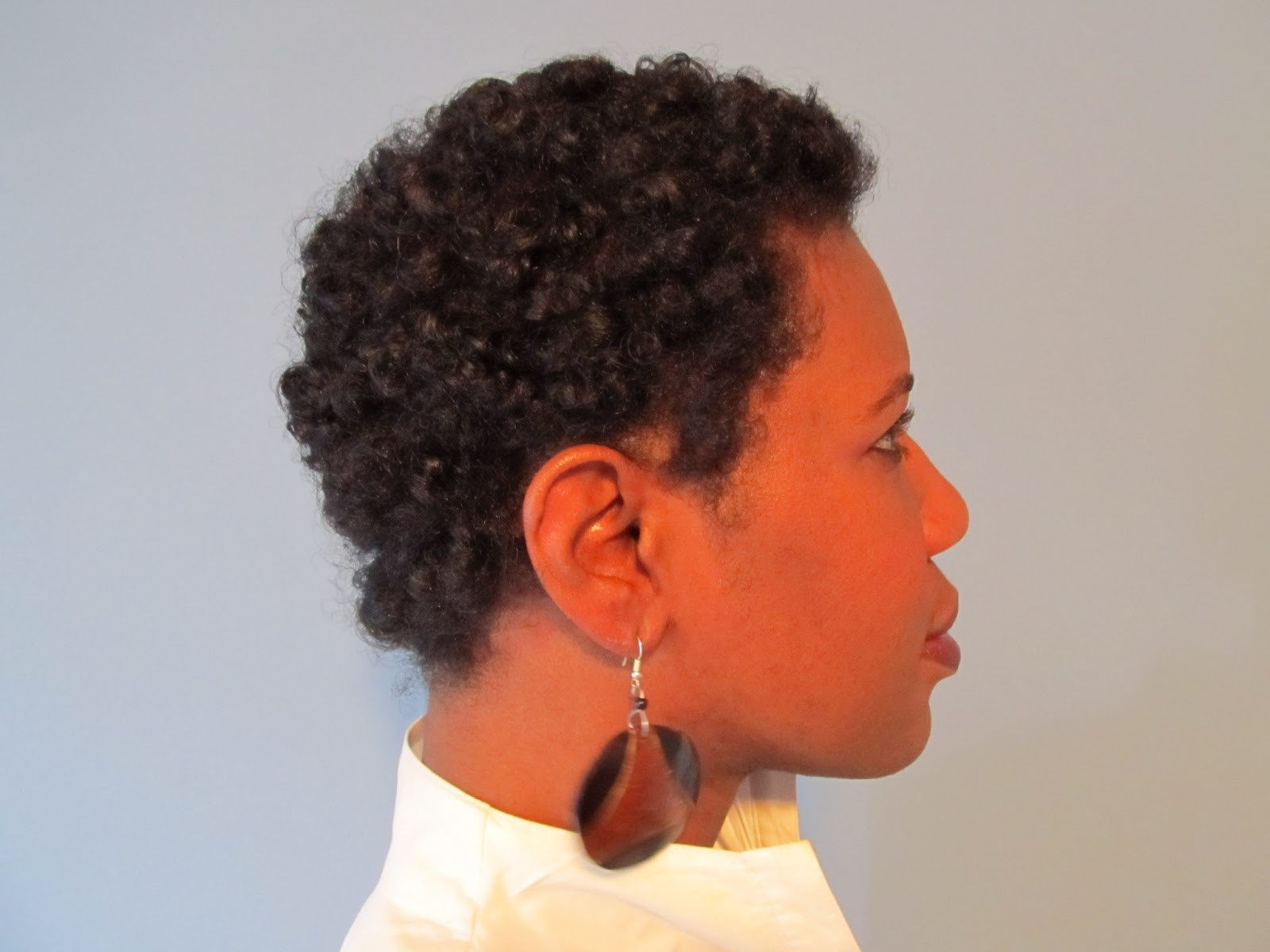 Ear-Length Coily Hair Air-Dried — Perm Rod Set