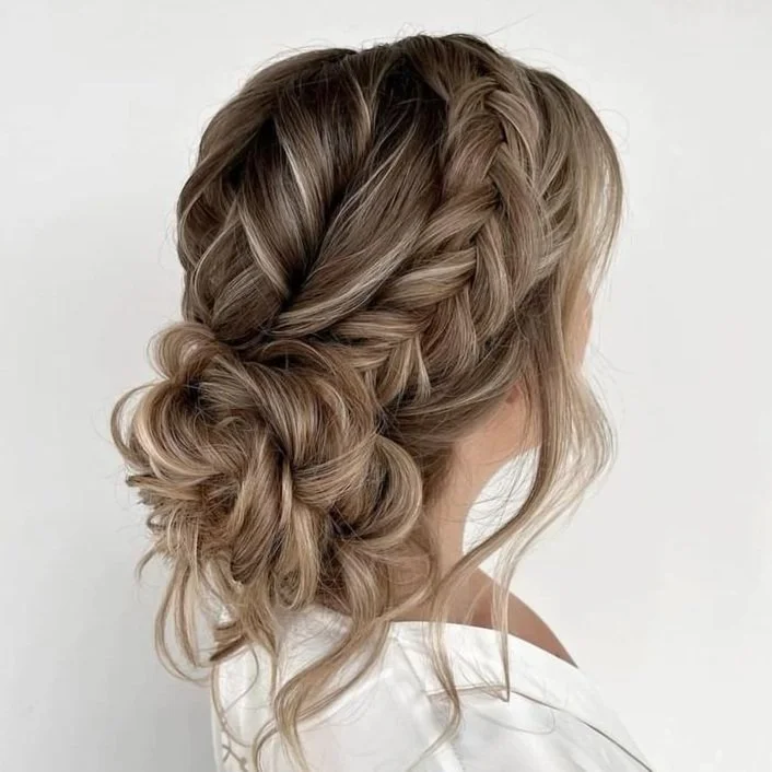 Honey Blonde Braided Updo Side Part Honey Blonde Braided Updo Side Part — Boho Hairstyles