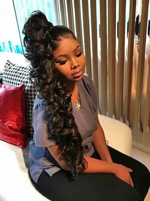 High Ponytail With Dramatic Curls High Ponytail With Dramatic Curls — High School Hairstyles