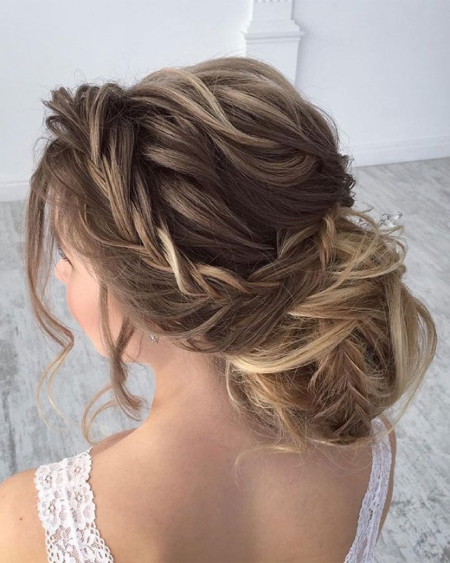 Voluminous Balayage Braided Bun