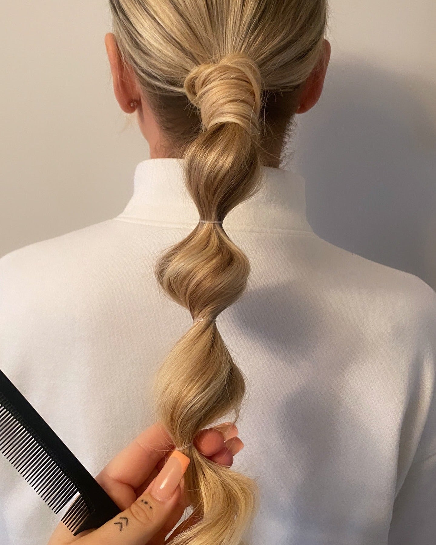 Twisted Light Blonde Bubble Ponytail Twisted Light Blonde Bubble Ponytail
