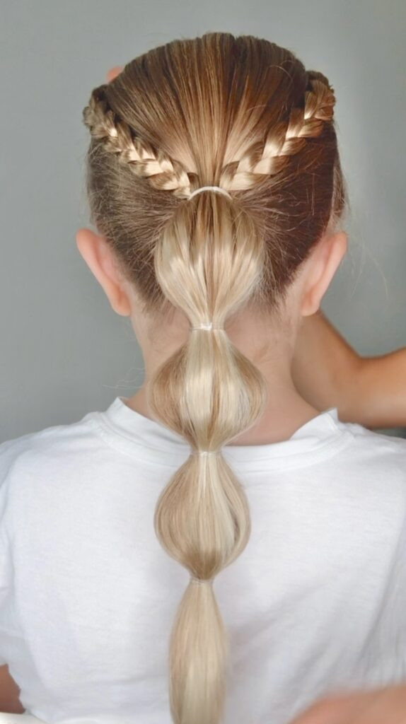 Bubble Ponytail With Braided Accents Bubble Ponytail With Braided Accents — Tween Hairstyles