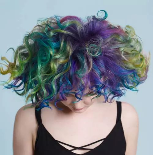 Curly Chin Bob Multi-Color Curly Chin Bob Multi-Color — Galaxy Hair