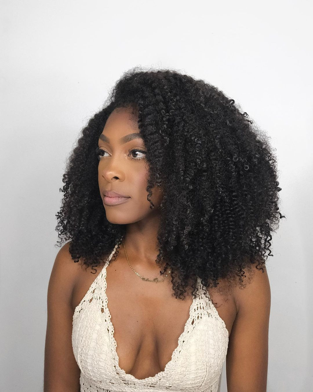 Shoulder Length Natural Coily Curls — Hairstyles with Extensions