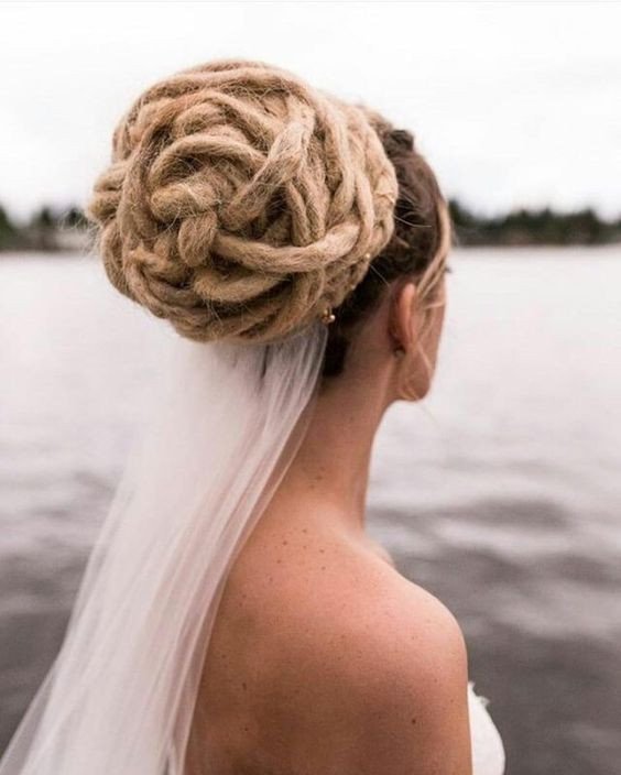 Massive Coiled Blonde Loc Updo Massive Coiled Blonde Loc Updo — Loc Styles for Wedding