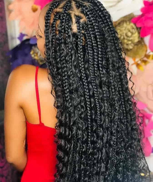 Jumbo Knotless Braids with Curly Ends Jumbo Knotless Braids with Curly Ends