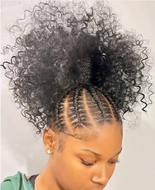 Braided Base Curly Black Ponytail — Genie Ponytail