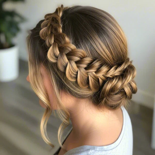 Light Brown Crown Braid — Brown Braids
