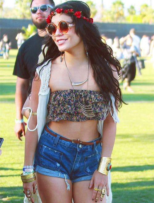 Festival Bohemian: Crochet Vest and Denim Shorts — 2010s Outfits