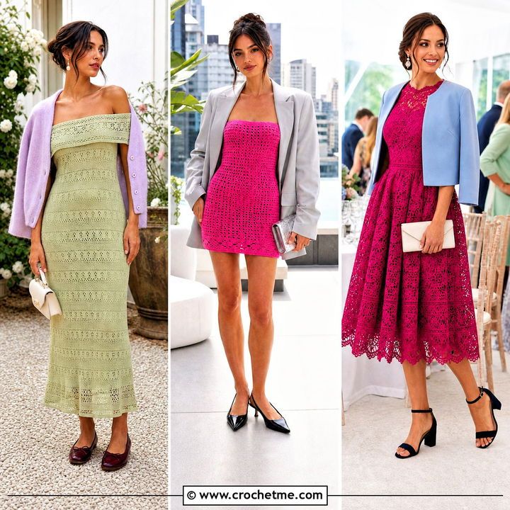 Textural Trend: Crocheted Corset Dresses in Multiple Hues Textural Trend: Crocheted Corset Dresses in Multiple Hues — Corset Dress Outfits