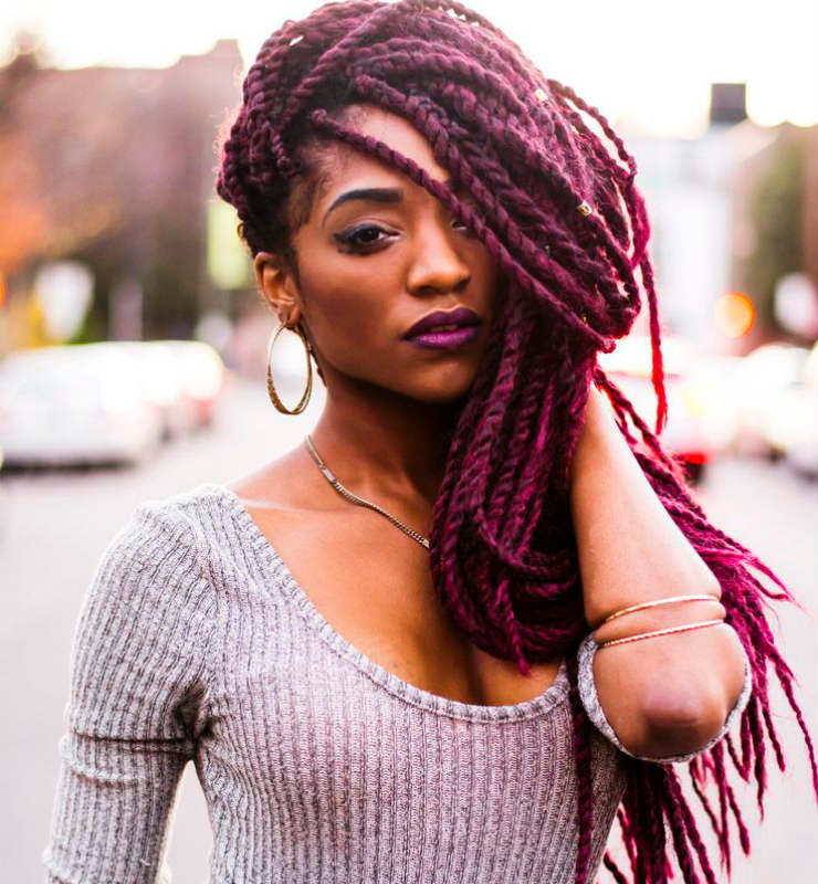 Burgundy Box Braids with Loose Wavy Ends — Burgundy Braids