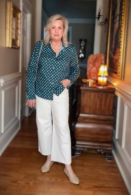 Printed Blouse with Wide-Leg Pants for Polished Casual Printed Blouse with Wide-Leg Pants for Polished Casual — J Crew Outfits