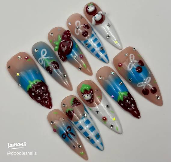 Glossy Visual Idea — Sanrio Nails