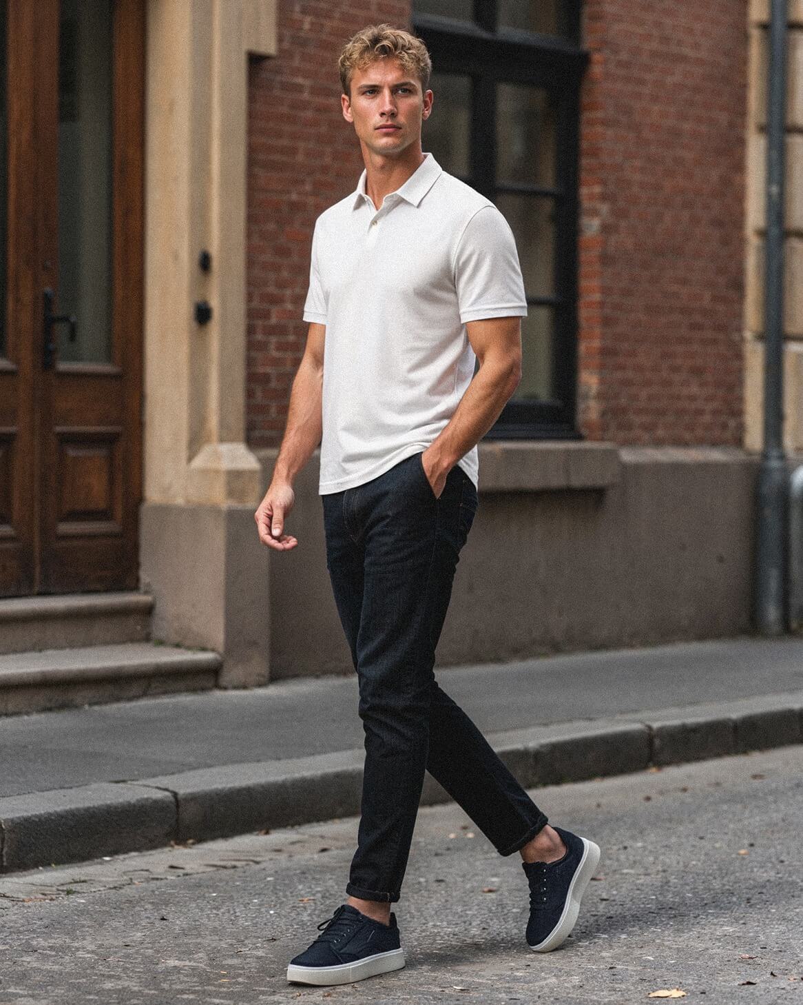 Pique Knit Polo and Navy Trousers for Everyday Comfort Pique Knit Polo and Navy Trousers for Everyday Comfort — Old Money Outfits for Men