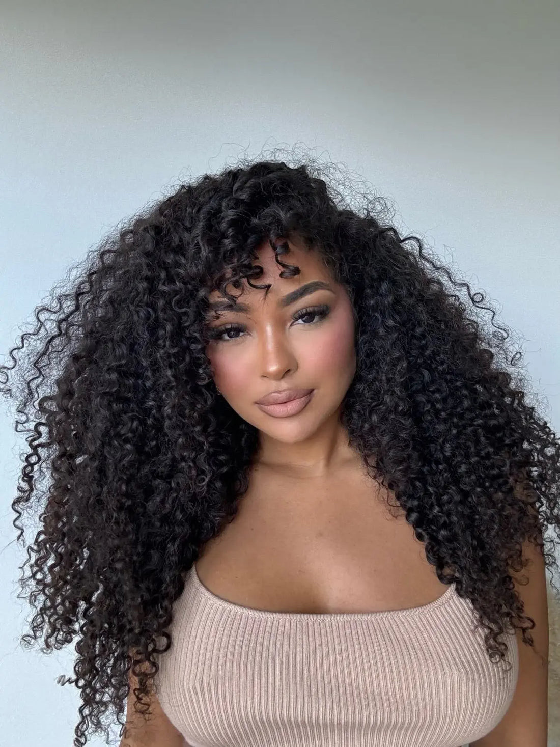 Long Voluminous Curls with Curtain Bangs Long Voluminous Curls with Curtain Bangs — Curly Sew In