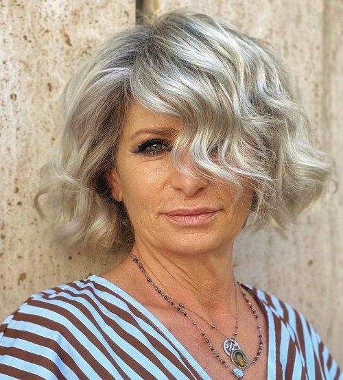 Effortless Silver Curly Bob Effortless Silver Curly Bob — Bob for Women Over 50