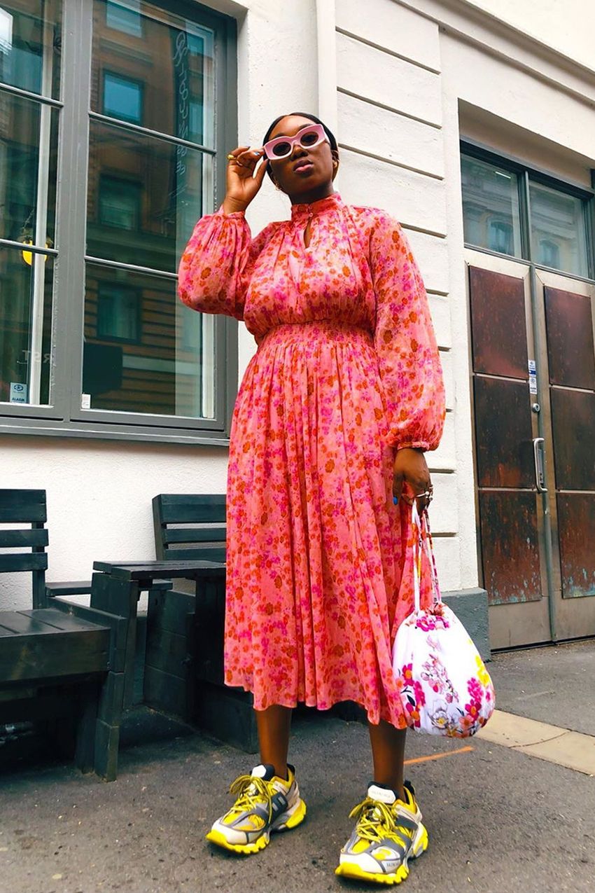 Bold Florals Meet Athletic Platform Sneakers Bold Florals Meet Athletic Platform Sneakers — Platform Sneakers Outfits