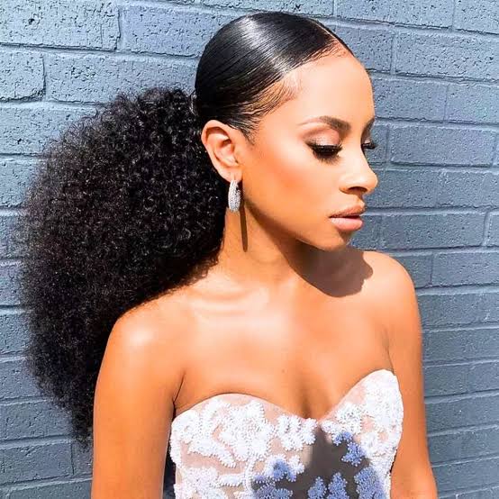 Voluminous Afro Kinky Ponytail — Ponytail Hairstyles for Black Women