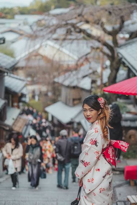 Vibrant Floral Kimono for Kyoto Sightseeing — Kyoto Outfits